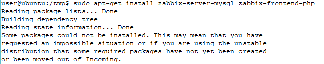 Zabbix install via apt
