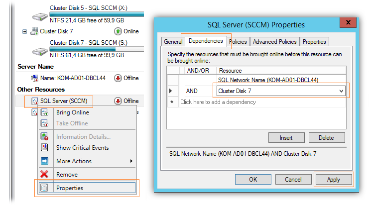 Windows cluster. Установка SQL какой диск для ЛОГОВ.
