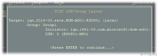 ESOS Devices - LUN Group Layout