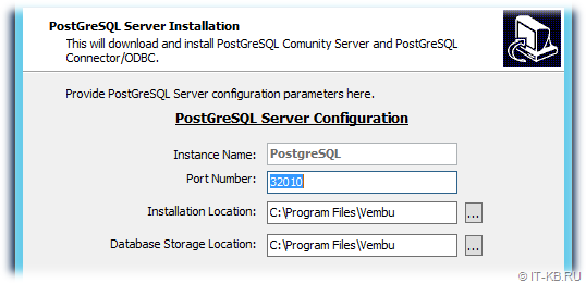 Vembu BDR Backup Server Installation - PostGreSQL Server