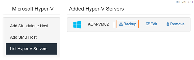 Vembu BDR Hyper-V Server Backup Job
