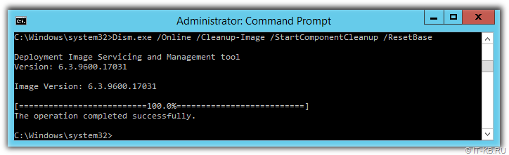 Dism Online Cleanup-Image Start Component Cleanup ResetBase