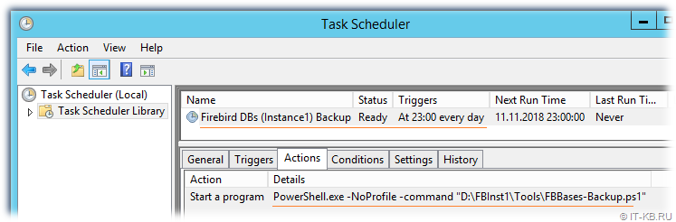 Check Scheduled Task for gMSA account in GUI