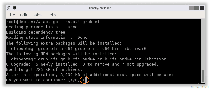 Linux install EFI GRUB