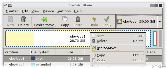 Gparted Resize Partition