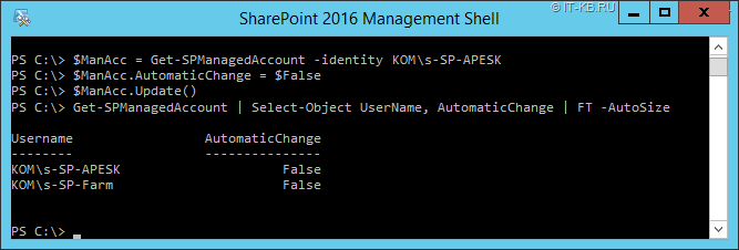 SharePoint 2016 Change Automatic Password in PowerShell
