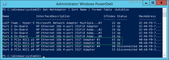 Powershell Get network adapters 