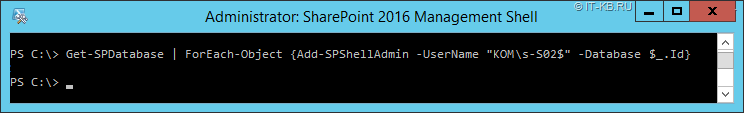 Add-SPShellAdmin for all SharePoint databases
