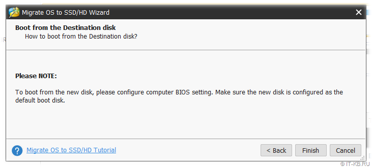 Note about bootable disk in BIOS from MiniTool