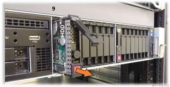 Remove HDD from cage on ProLiant DL380 G9 server