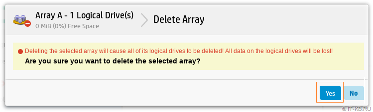 Confirmation of deleting RAID