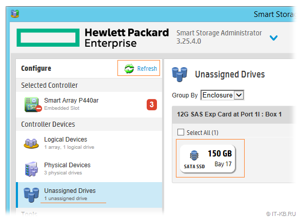 Unassigned Drives in HPE SSA