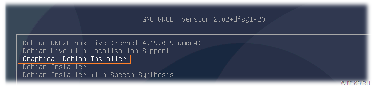 Run Graphical Debian Installer in Grub