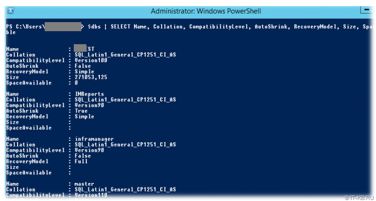 PowerShell and SQL Server Database properties