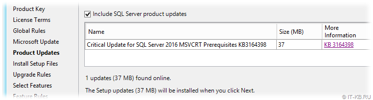 Install KB3164398 in SQL Server 2016 upgrade