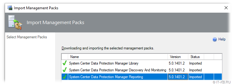 Import System Center Operations Manager Management Pack for DPM 2016