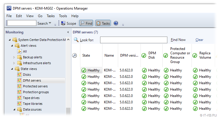 System Center 2016 DPM Servers monitoring in SCOM