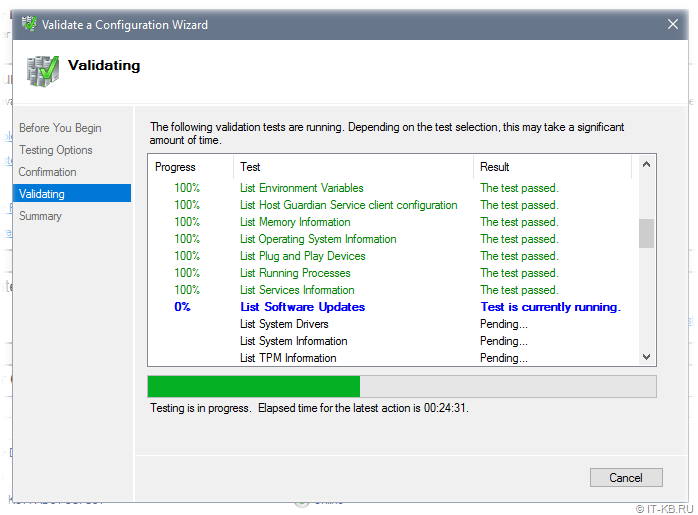 List Software Updates in Failover Cluster Manager