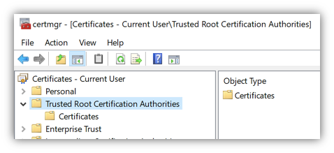 Windows Trusted Root Certification Authorities store