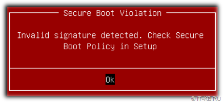 Cisco WSA on UCS Server and Secure Boot Violation : Invalid signature detected