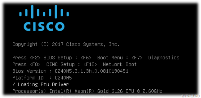 Press F8 for CIMC Setup in Cisco WSA server boot