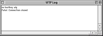 SFTP Log error - no hostkey alg