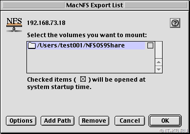MacNFS Export List