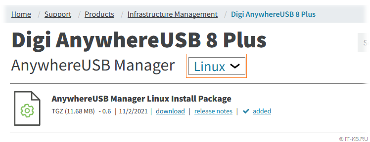 Download Linux Driver for Digi AnywhereUSB 8 Plus