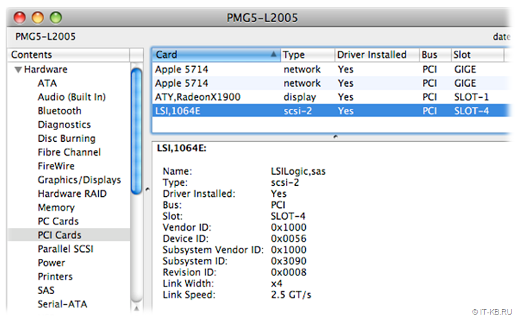 LSI 1064E SAS in Mac OS