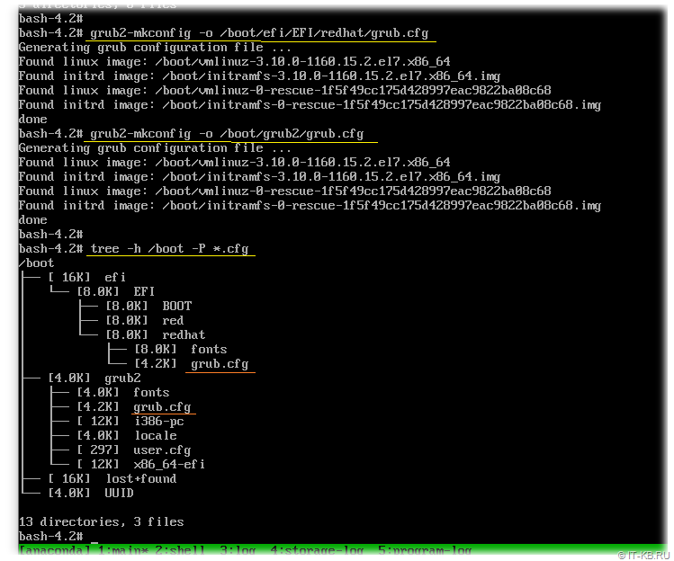 Generating the grub.cfg file using the grub2-mkconfig utility