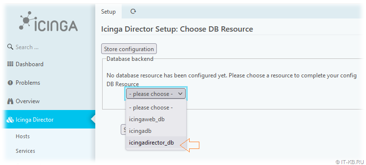 Icinga Web 2 - Database connection for Icinga Director