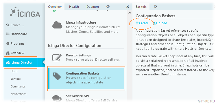 Icinga Director - Creating a new Configuration Basket object