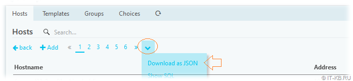 Icinga Director - Export Hosts via Download as JSON