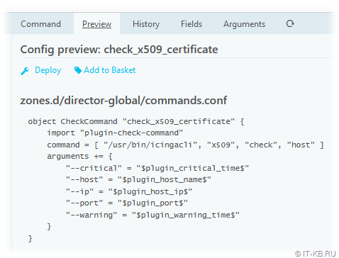 Setting up the icingacli x509 check host check command in Icinga Director