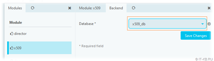 Connecting a database resource for the x509 module in Icinga Web 2