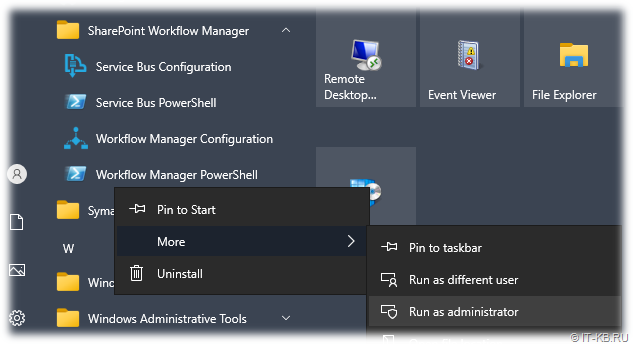 Launching the Workflow Manager PowerShell Console