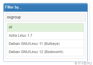 Filter by OS Group
