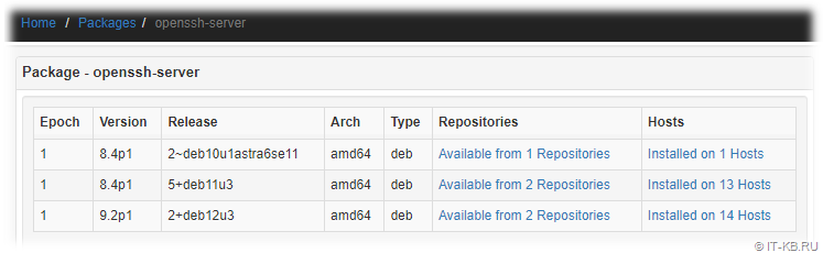 Find Packages on Hosts