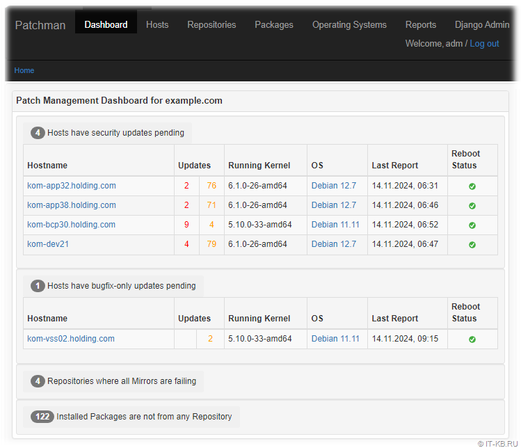 Patchman Dashboard