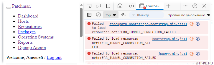 Broken Django web page styles in offline environments