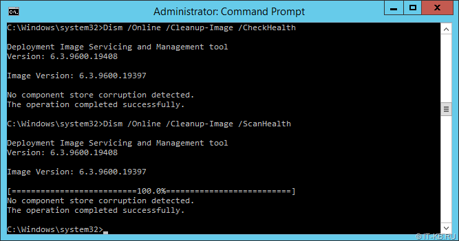 Dism : No component store corruption detected