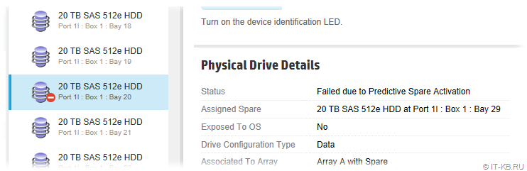 Disk status Failure due to Predictive Spare Activation in Smart Array Storage Administrator utility
