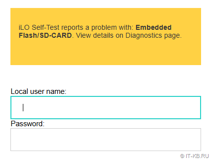 iLO Self-Test reports a problem with: Embedded Flash/SD-CARD in iLO4